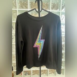 Pixie Lane Girls rainbow lightening bolt shirt